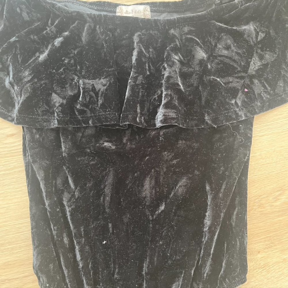 ** Altar’d State Marina Black Velvet Bodysuit Size medium - Picture 3 of 11